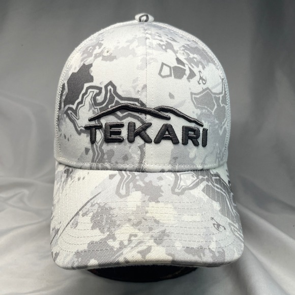 Tekari Outdoors Other - Tekari Outdoors Trucker Hat White Grey Topo Camo Snapback Mesh Cap Mens